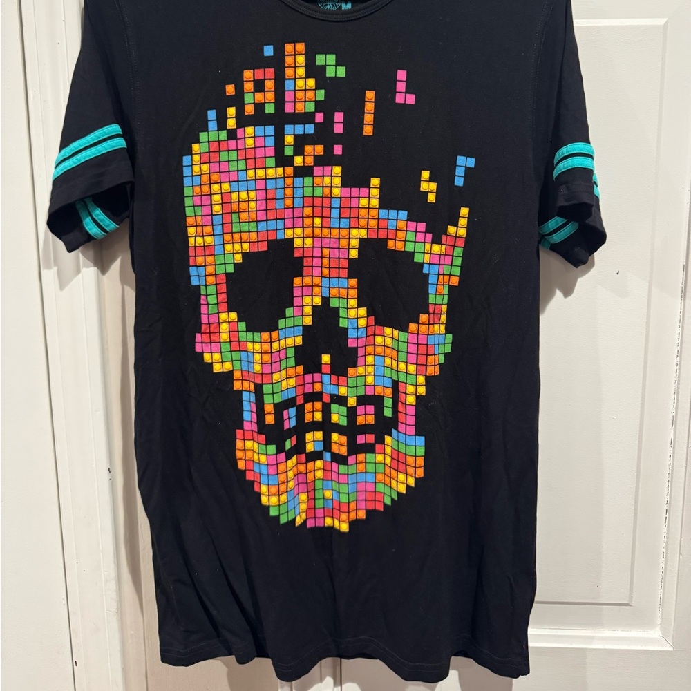 Phillipp Plein Pixel Skull Black T-Shirt